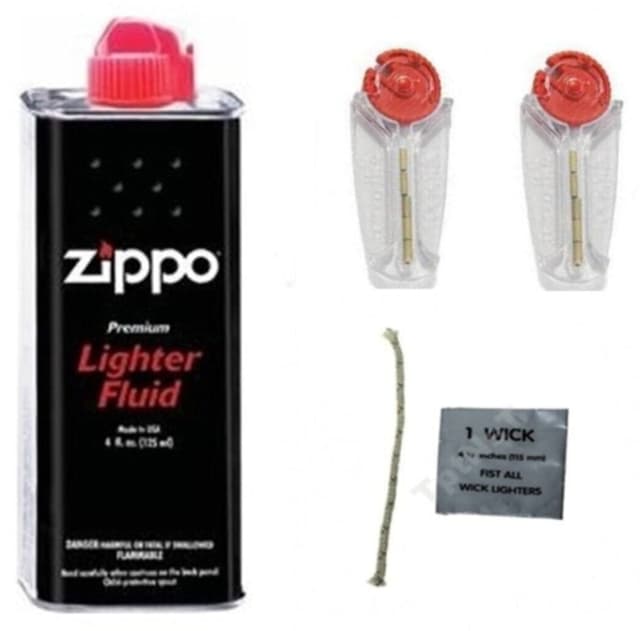 ست لوازم جانبی فندک Zippo شامل بنزین، فتیله و ۲ عدد سنگ مدل 125 Ml ست لوازم جانبی فندک Zippo شامل بنزین، فتیله و ۲ عدد سنگ مدل 125 Ml