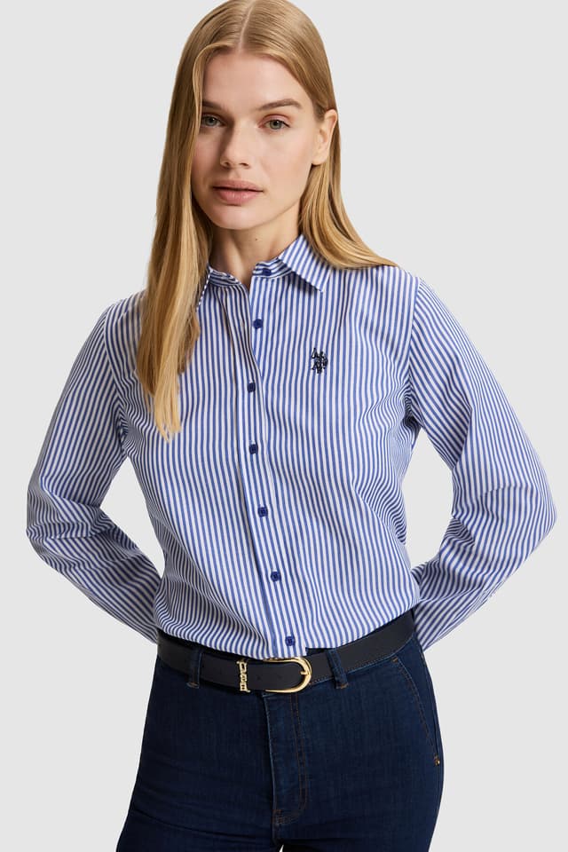 پیراهن زنانه آستینبلند U.S. Polo Assn. آبی مدل 50332398-VR045 پیراهن زنانه آستینبلند U.S. Polo Assn. آبی مدل 50332398-VR045