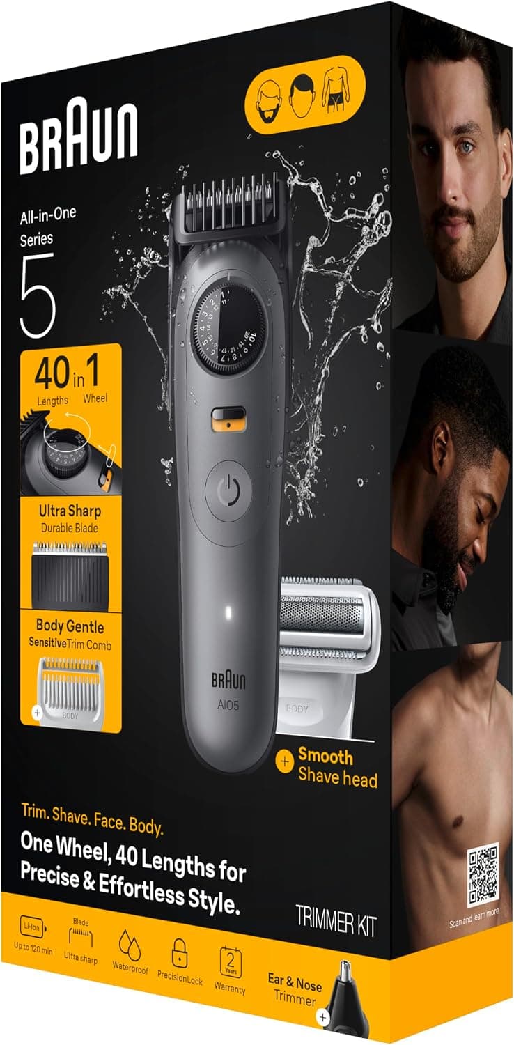 کیت اصلاح ریش و بدن مردانه Braun Series 5 بیسیم مدل AIO 5510 کیت اصلاح ریش و بدن مردانه Braun Series 5 بیسیم مدل AIO 5510