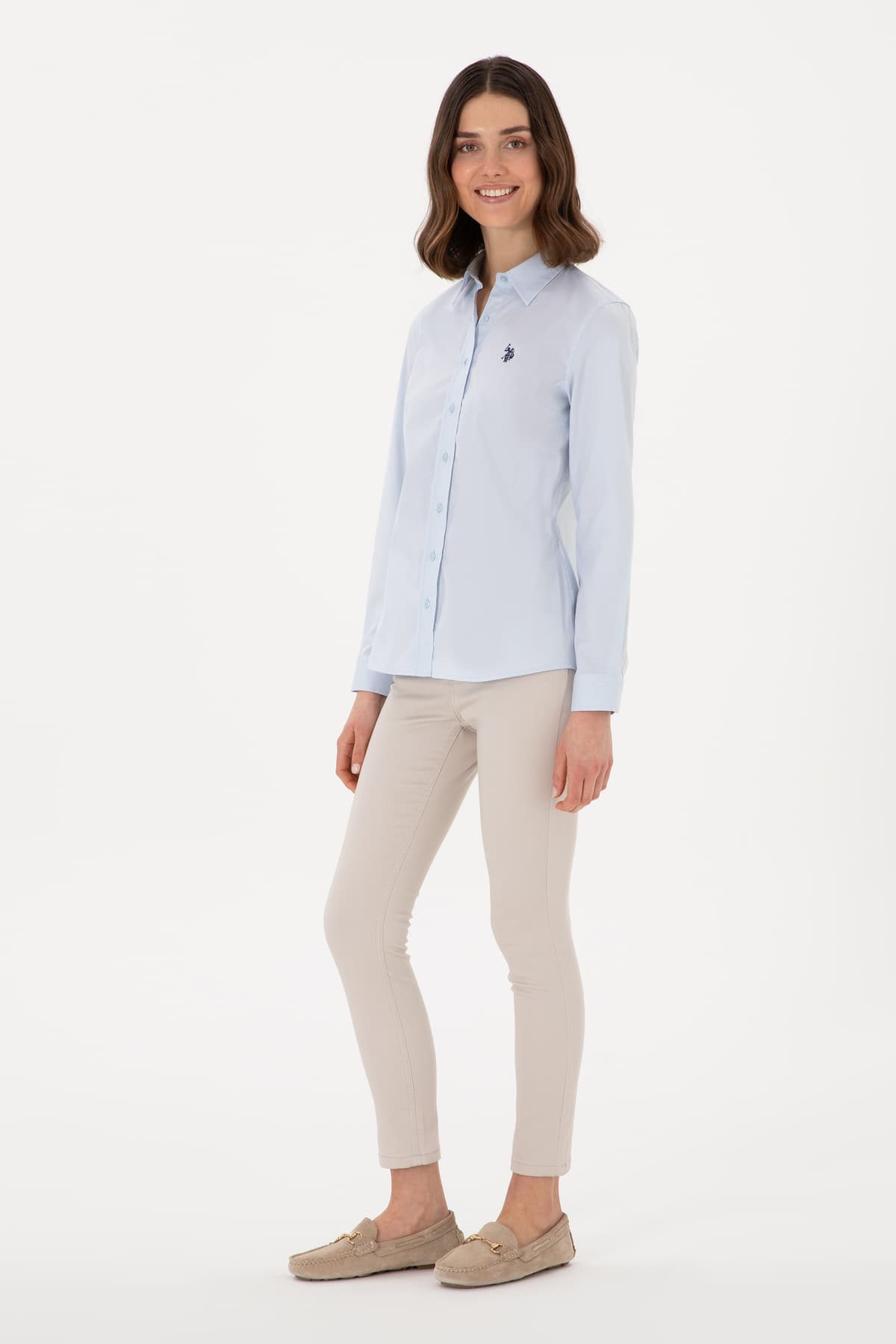 پیراهن زنانه U.S. Polo Assn. آبی روشن آستین بلند بیسیک مدل 50298113-VR003 پیراهن زنانه U.S. Polo Assn. آبی روشن آستین بلند بیسیک مدل 50298113-VR003