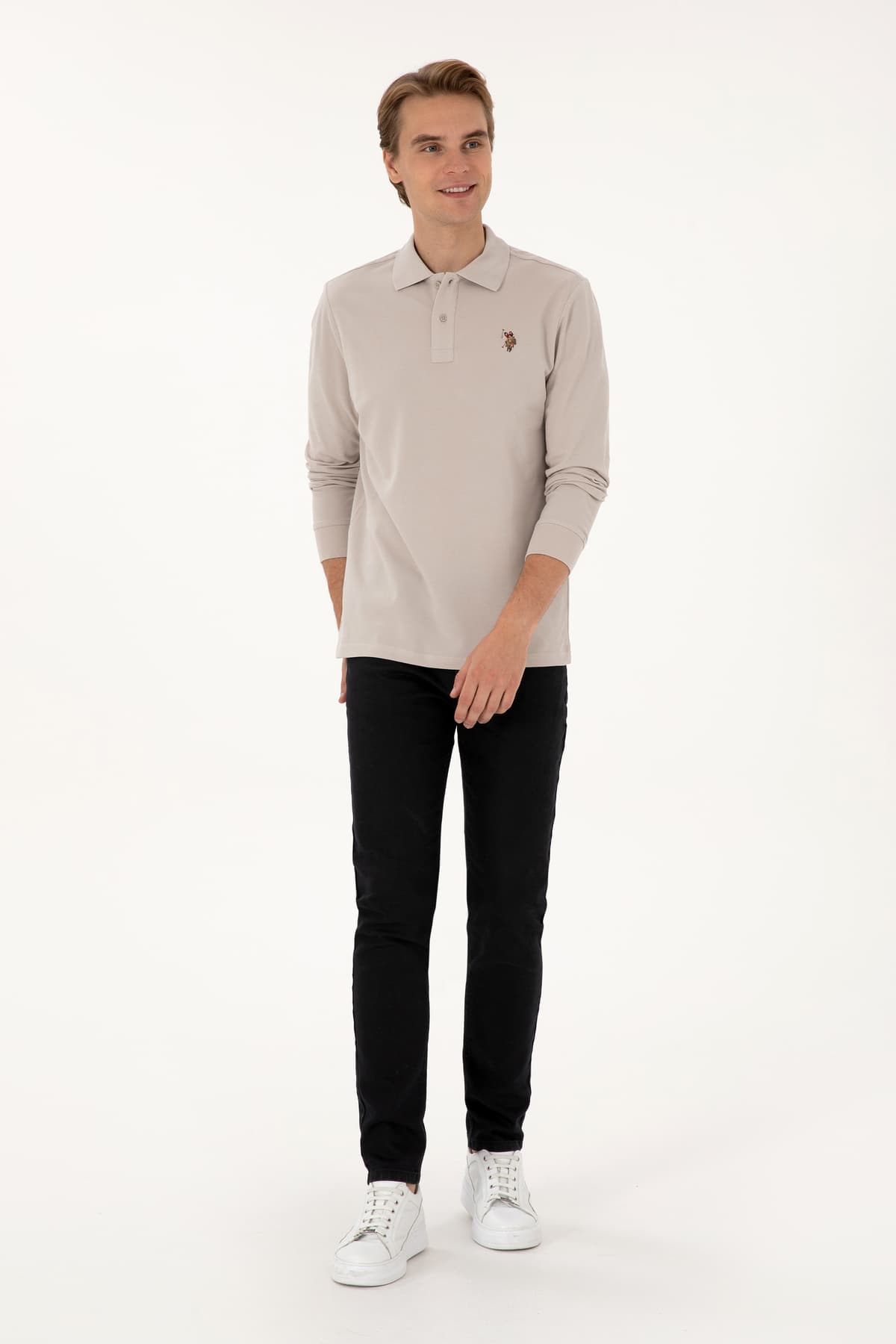 سوئیشرت مردانه U.S. Polo Assn. فیت معمولی یقه پولو رنگ سنگی ساده مدل 50313772-VR049 سوئیشرت مردانه U.S. Polo Assn. فیت معمولی یقه پولو رنگ سنگی ساده مدل 50313772-VR049