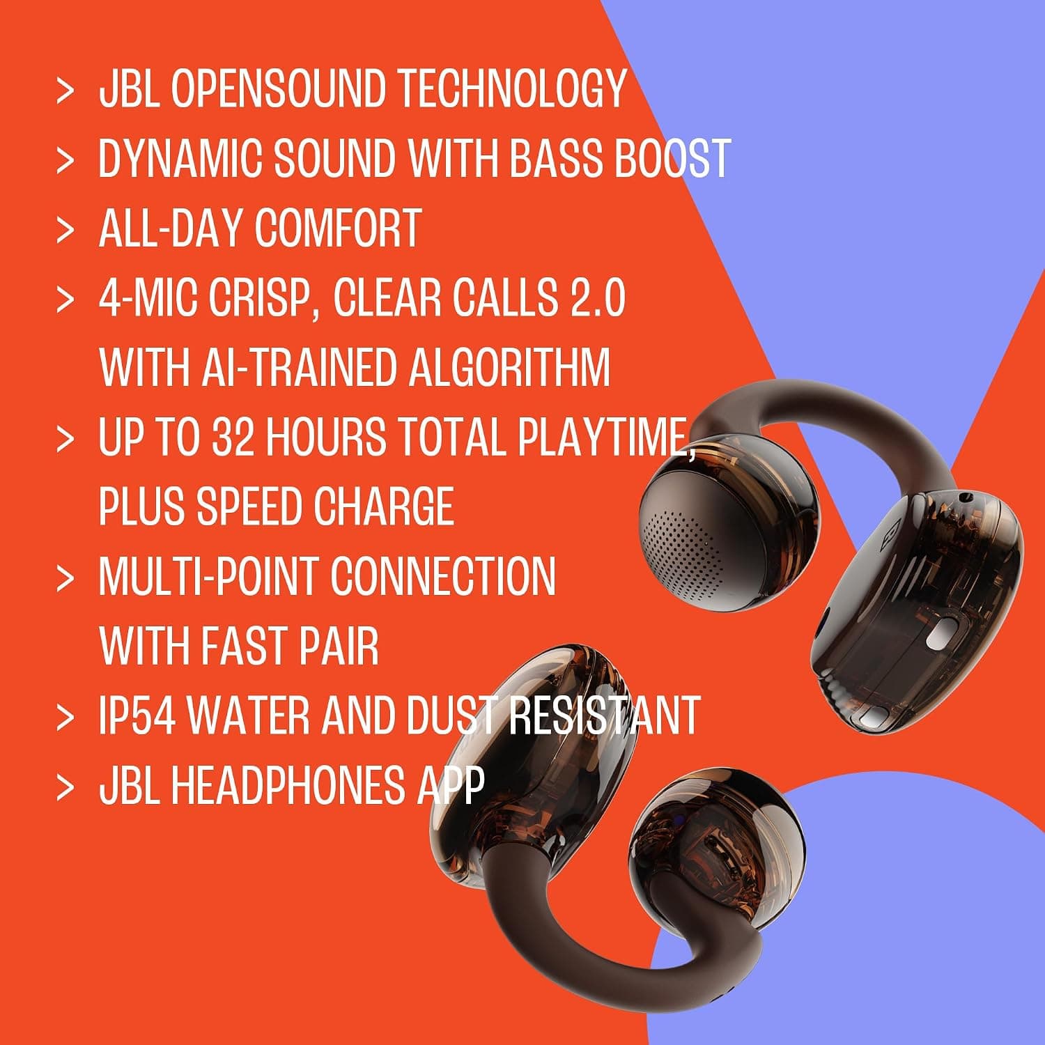 هدفون کلیپسی بلوتوثی TWS باز JBL SoundGear Clips مدل Ghost هدفون کلیپسی بلوتوثی TWS باز JBL SoundGear Clips مدل Ghost