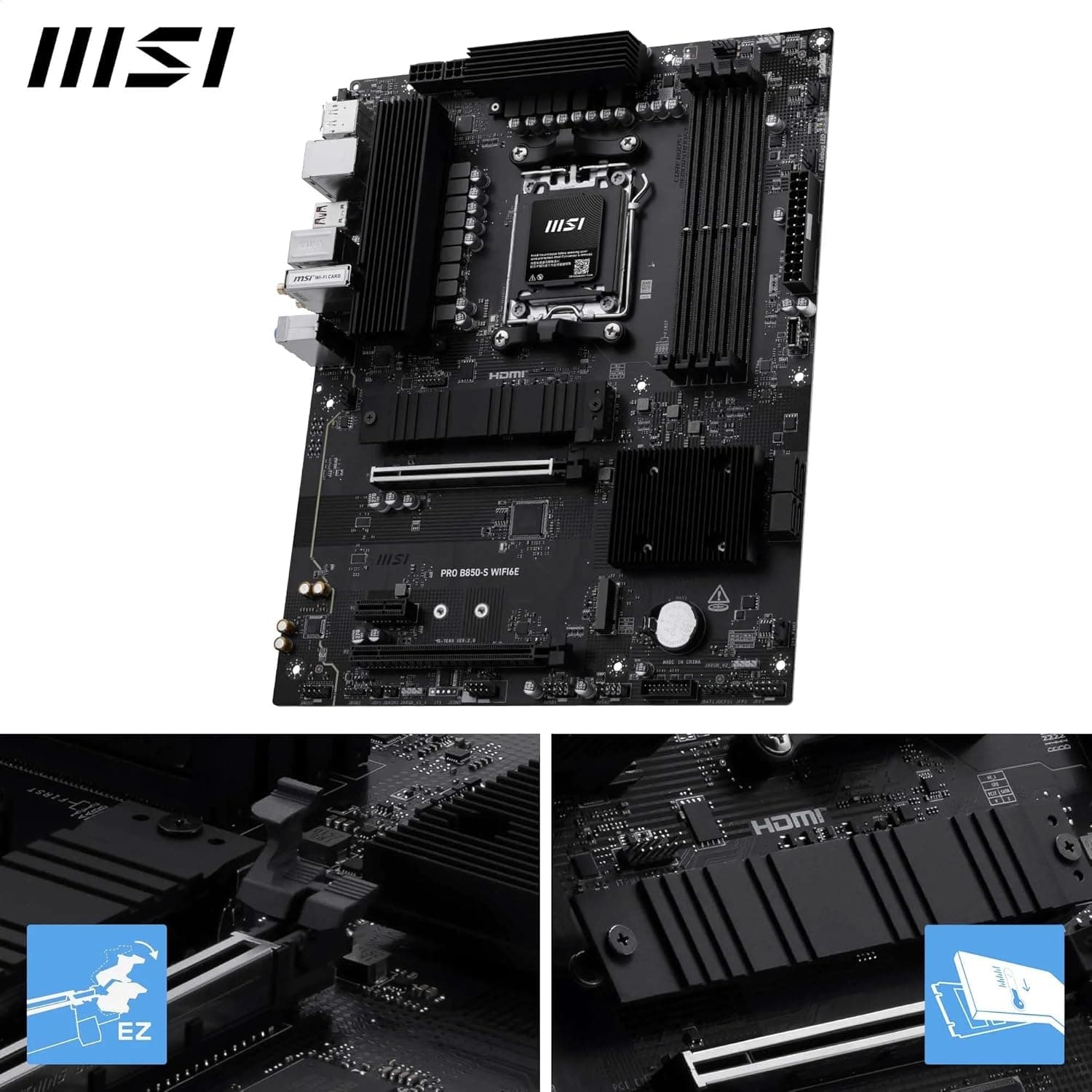 مادربرد MSI سوکت AM5 ATX با Wi-Fi 6E مدل PRO B850-S WIFI6E مادربرد MSI سوکت AM5 ATX با Wi-Fi 6E مدل PRO B850-S WIFI6E