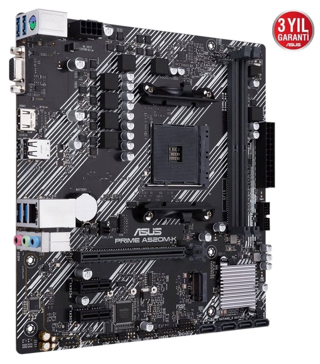مادربرد ASUS مدل PRIME A520M-K با چیپست A520 و سوکت AM4 مادربرد ASUS مدل PRIME A520M-K با چیپست A520 و سوکت AM4