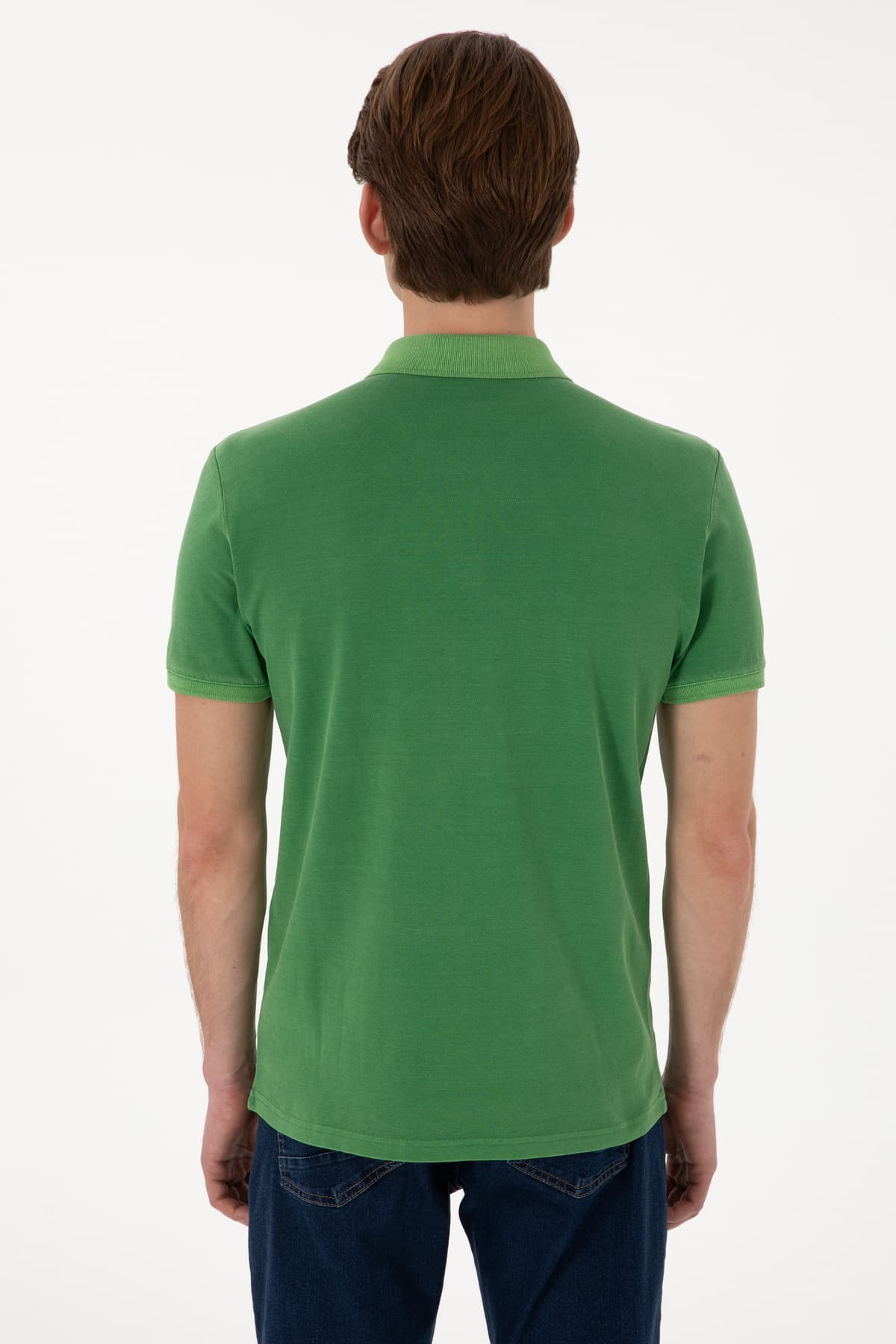 تیشرت مردانه U.S. Polo Assn. اسلیم فیت یقه پولو سبز شستهشده مدل 50305995-VR054 تیشرت مردانه U.S. Polo Assn. اسلیم فیت یقه پولو سبز شستهشده مدل 50305995-VR054