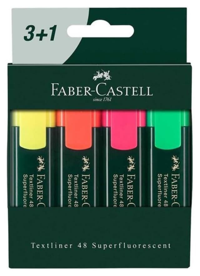 هایلایتر فسفری Faber Castell مجموعه 3+1 مدل 254831 هایلایتر فسفری Faber Castell مجموعه 3+1 مدل 254831