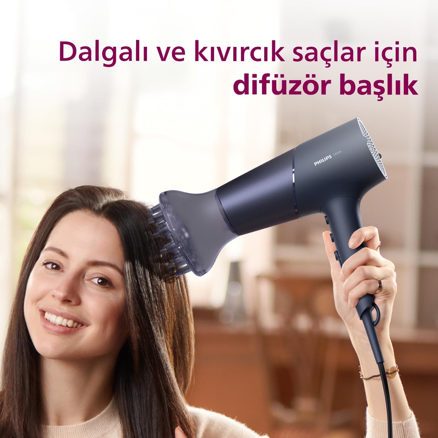 سشوار Philips با مراقبت یونیک چهارگانه و محافظ حرارتی ThermoShield مدل BHD510/10 سشوار Philips با مراقبت یونیک چهارگانه و محافظ حرارتی ThermoShield مدل BHD510/10