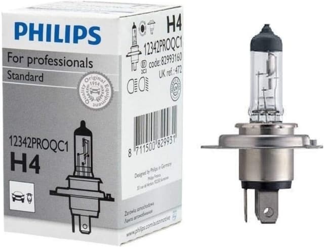 لامپ هدلایت Philips مدل H4 دو حالته (دور و نزدیک) P43t-38 لامپ هدلایت Philips مدل H4 دو حالته (دور و نزدیک) P43t-38
