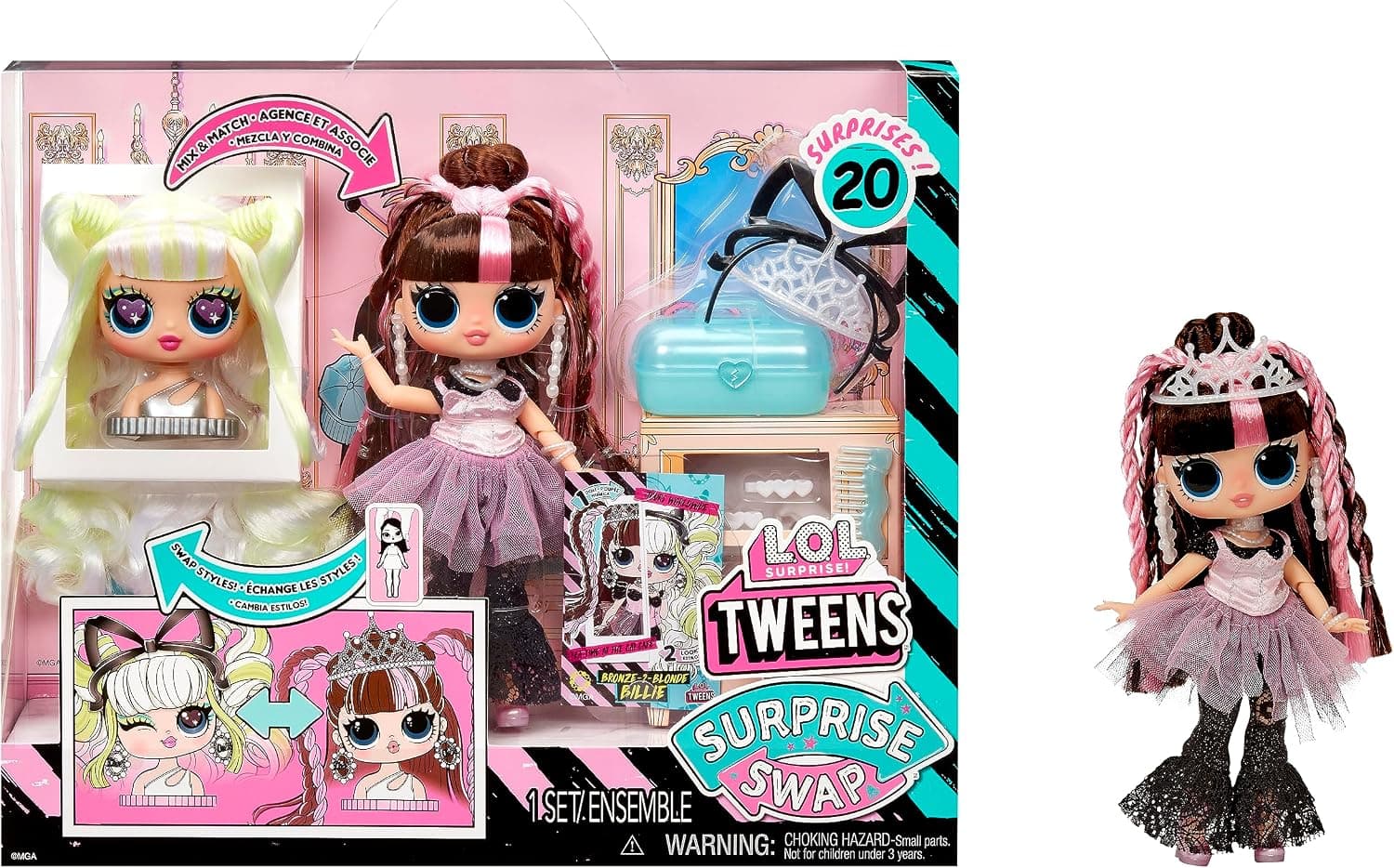 عروسک مد LOL Tweens L.O.L. Surprise! مدل Braids-2-Waves Winnie همراه با سر حالتدهی مو و اکسسوری، مناسب کودکان 4+ عروسک مد LOL Tweens L.O.L. Surprise! مدل Braids-2-Waves Winnie همراه با سر حالتدهی مو و اکسسوری، مناسب کودکان 4+