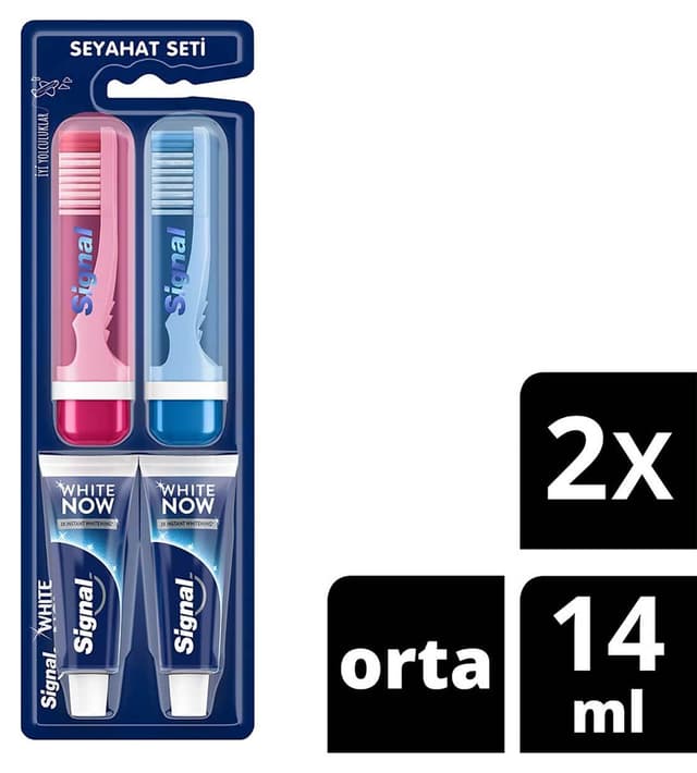 ست سفری خمیر دندان Signal مدل White Now 14 ml و مسواک 2 تایی ست سفری خمیر دندان Signal مدل White Now 14 ml و مسواک 2 تایی