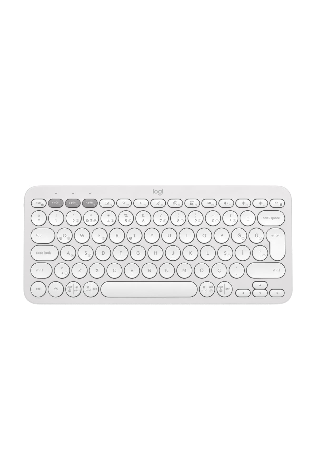 صفحهکلید Q ترکی چنددستگاهی بلوتوثی سفید logitech Pebble Keys 2 مدل K380s کد 920-011860 صفحهکلید Q ترکی چنددستگاهی بلوتوثی سفید logitech Pebble Keys 2 مدل K380s کد 920-011860