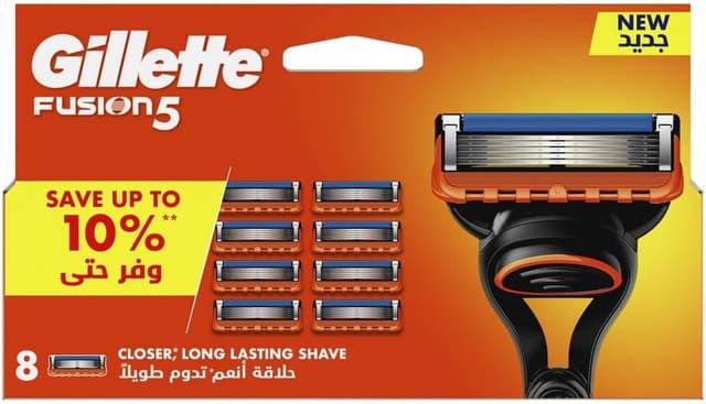ماشین اصلاح مردانه Gillette Fusion5 همراه با 8 تیغ یدک ماشین اصلاح مردانه Gillette Fusion5 همراه با 8 تیغ یدک
