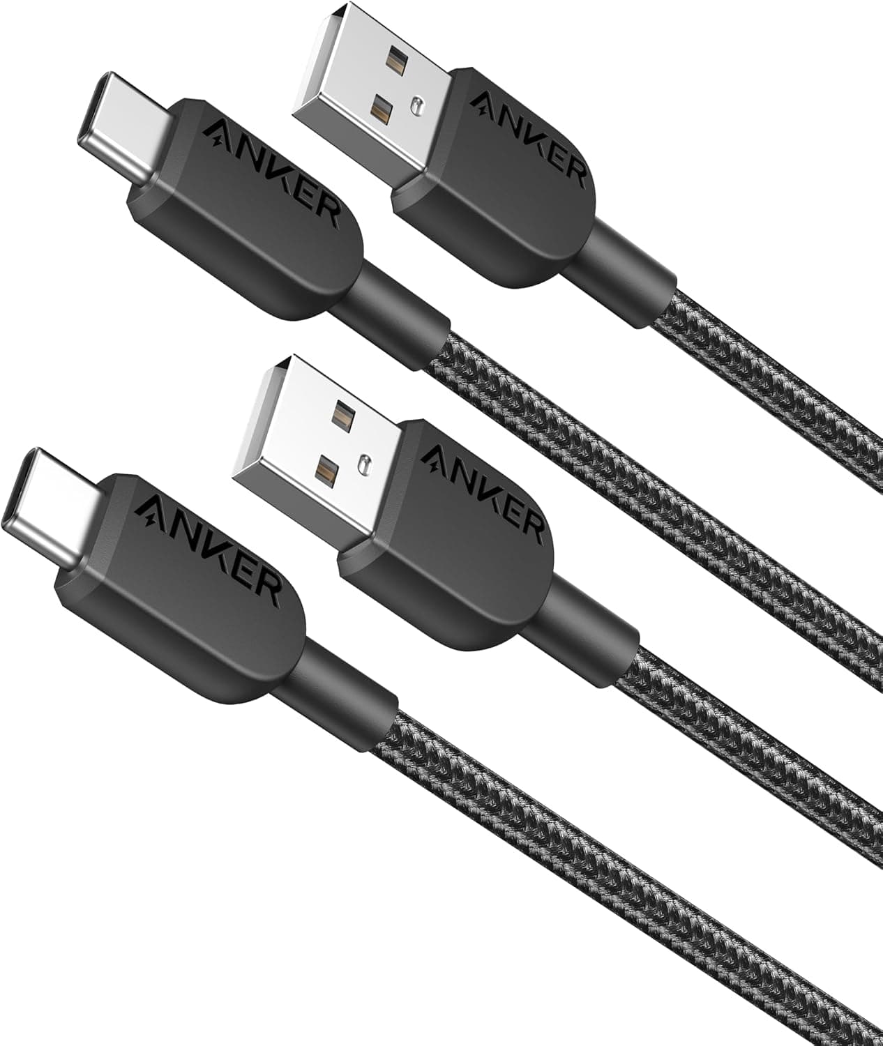کابل شارژ Anker USB-A به USB-C مشکی 0.9m بسته 2 عددی کابل شارژ Anker USB-A به USB-C مشکی 0.9m بسته 2 عددی