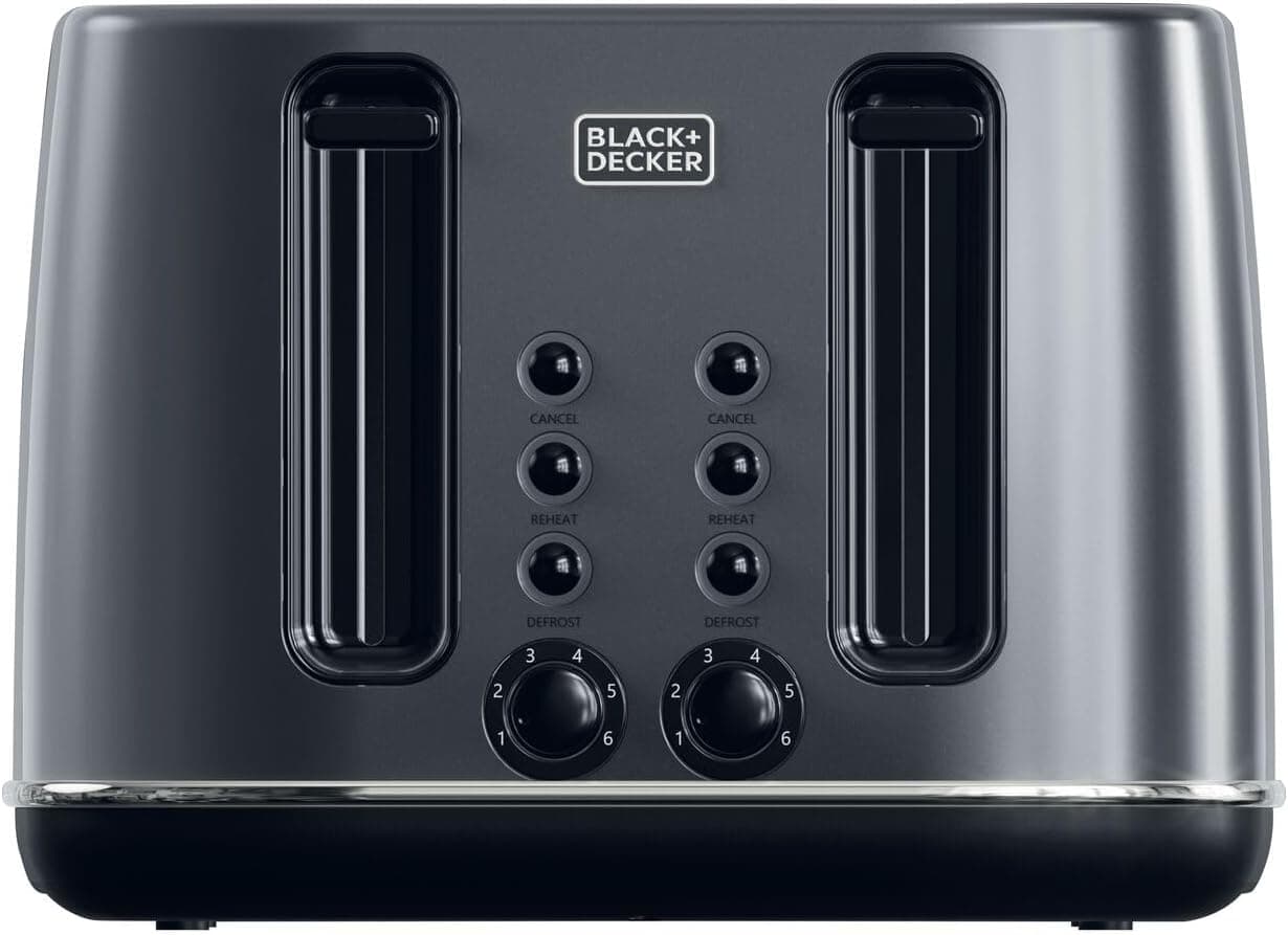 توستر ۴ تکه BLACK+DECKER نقرهای با ۶ سطح برشتهسازی مدل ET444-B5 توستر ۴ تکه BLACK+DECKER نقرهای با ۶ سطح برشتهسازی مدل ET444-B5