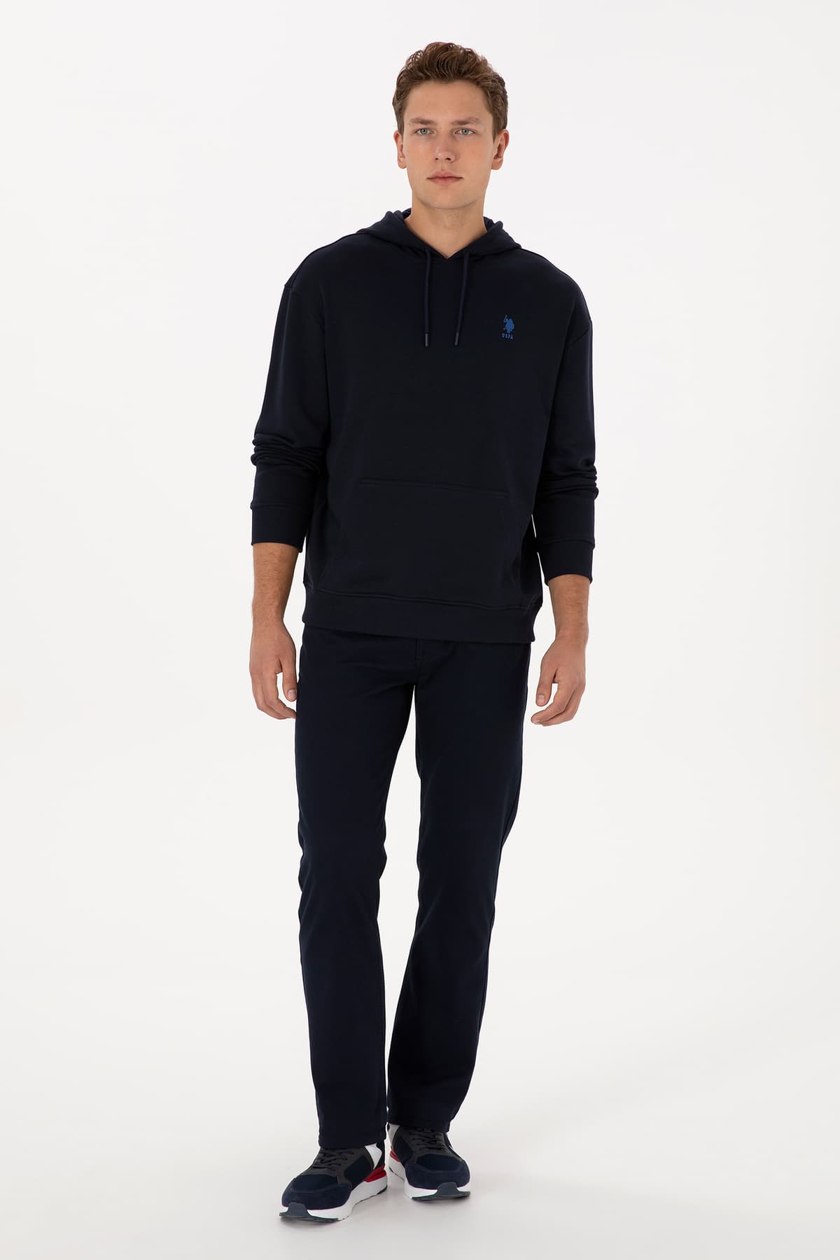 سوئیشرت مردانه U.S. Polo Assn. با کلاه فیت کامفورت سرمهای مدل 50313746-VR033 سوئیشرت مردانه U.S. Polo Assn. با کلاه فیت کامفورت سرمهای مدل 50313746-VR033