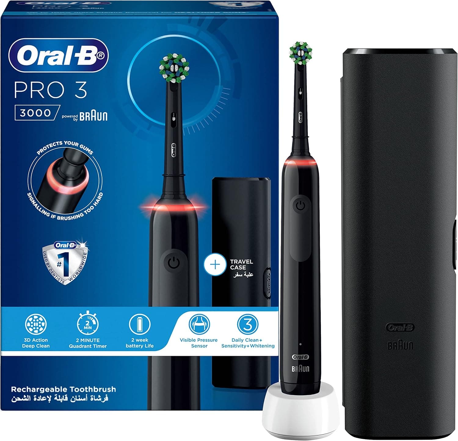مسواک برقی Oral-B با کیف مسافرتی مشکی و تایمر داخلی مدل Pro Clean 3 3000 مسواک برقی Oral-B با کیف مسافرتی مشکی و تایمر داخلی مدل Pro Clean 3 3000