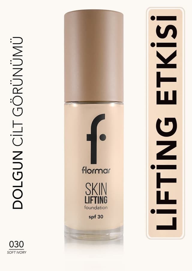 فوندیشن Flormar با SPF30 و اثر لیفتینگ، رنگ عاجی ملایم، مدل 030 فوندیشن Flormar با SPF30 و اثر لیفتینگ، رنگ عاجی ملایم، مدل 030