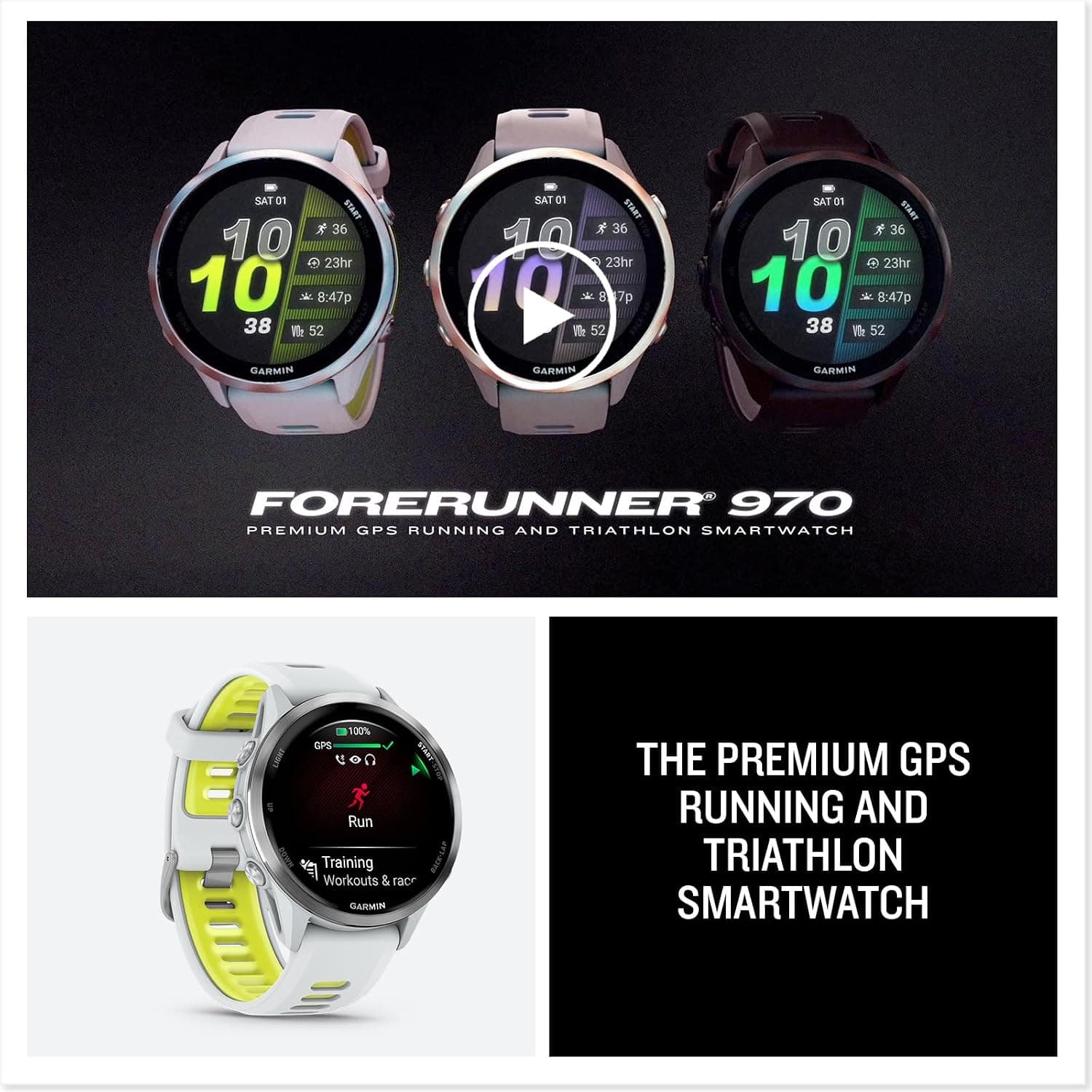 ساعت هوشمند Garmin مدل Forerunner 970 سفید تیتانیومی | زرد ساعت هوشمند Garmin مدل Forerunner 970 سفید تیتانیومی | زرد