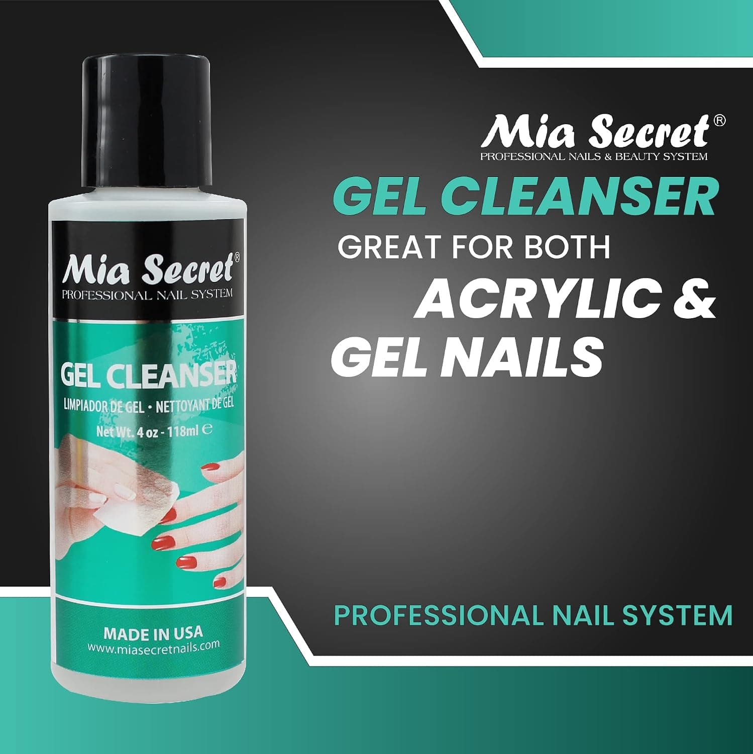 محلول پاککننده ژل ناخن رنگی UV Mia Secret 4oz محلول پاککننده ژل ناخن رنگی UV Mia Secret 4oz