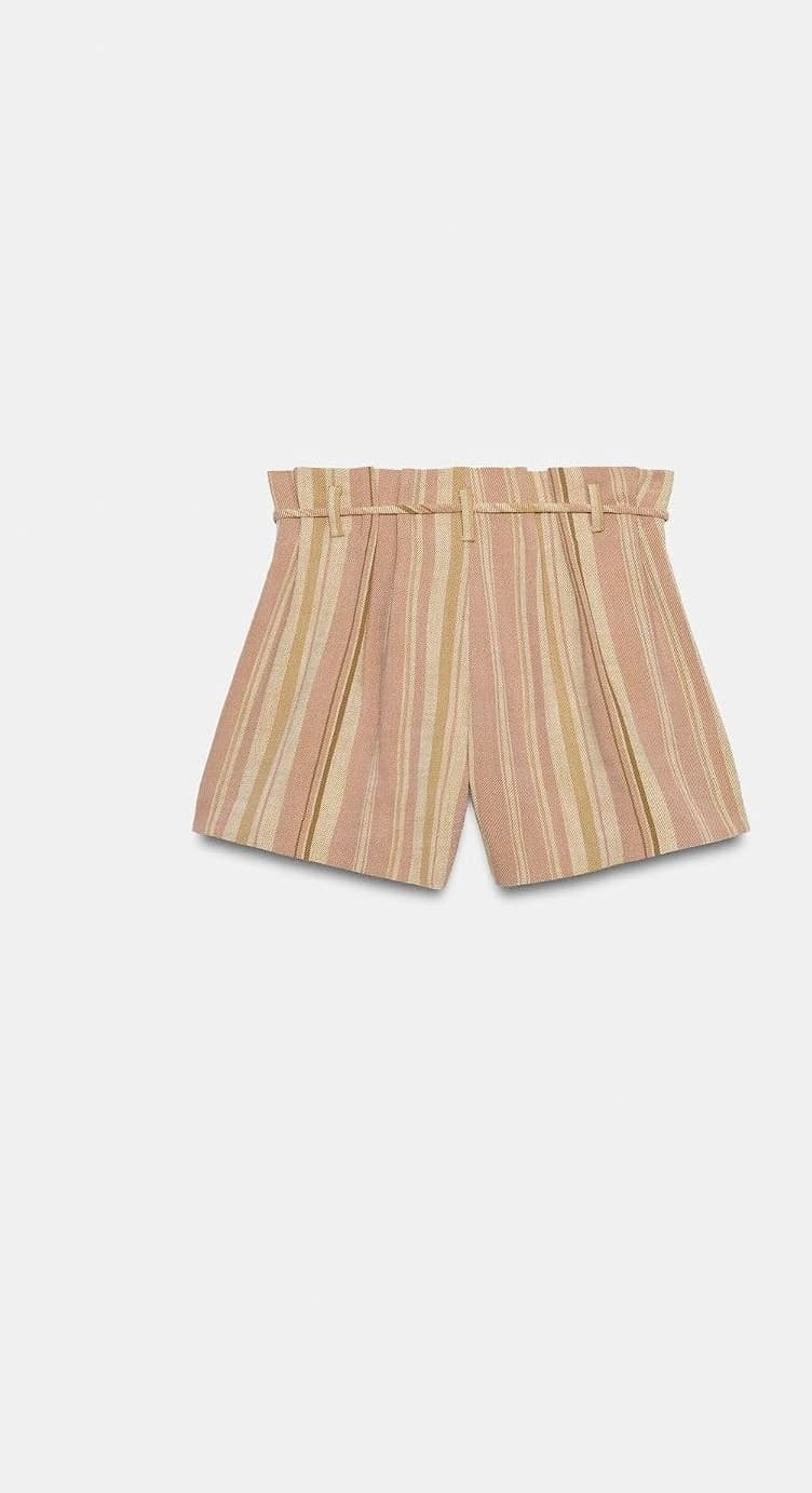 برمودا زنانه Zara ZW Collection کمربندی راهراه صورتی سایز XS برمودا زنانه Zara ZW Collection کمربندی راهراه صورتی سایز XS