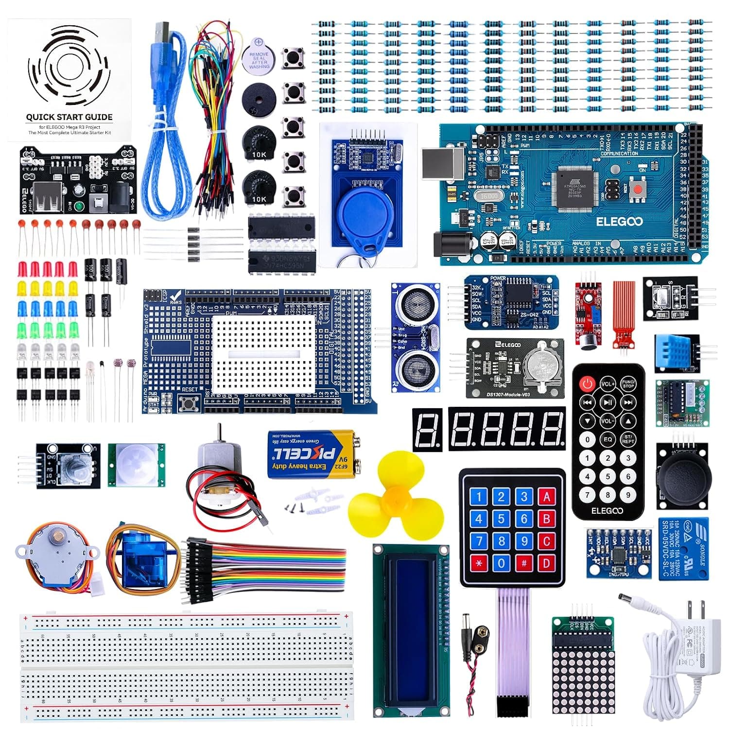 کیت آموزشی شروع پروژه ELEGOO Mega 2560 سازگار با Arduino IDE همراه با آموزش کیت آموزشی شروع پروژه ELEGOO Mega 2560 سازگار با Arduino IDE همراه با آموزش