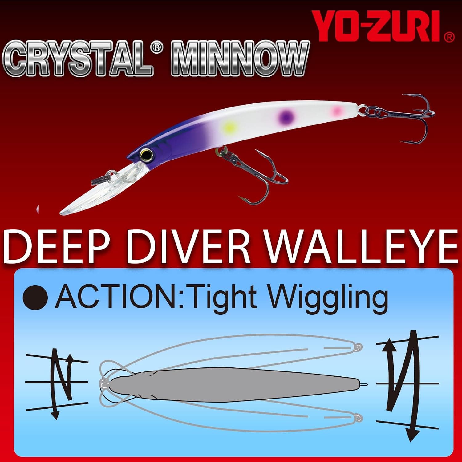 طعمه ماهیگیری شناور DUEL Yo Zuri Crystal Minnow Deep Diver Walleye F Mm 3 طعمه ماهیگیری شناور DUEL Yo Zuri Crystal Minnow Deep Diver Walleye F Mm 3