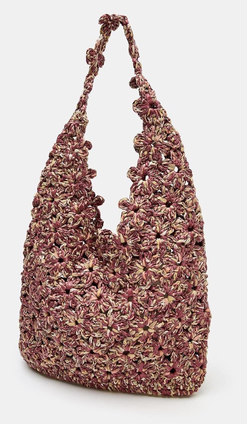 کیف کیسهای زنانه Zara حصیری صورتی سایز استاندارد کیف کیسهای زنانه Zara حصیری صورتی سایز استاندارد