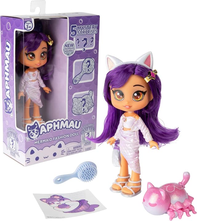 عروسک فشن پری دریایی و لوازم جانبی Aphmau با 5 اسباببازی شانسی و مینیفیگور براق MeeMeows عروسک فشن پری دریایی و لوازم جانبی Aphmau با 5 اسباببازی شانسی و مینیفیگور براق MeeMeows