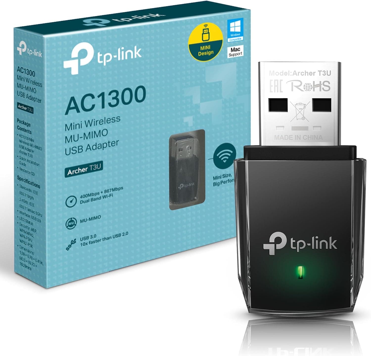 دانگل Wi-Fi USB 3.0 دوبانده TP-Link مدل Archer T3U Plus دانگل Wi-Fi USB 3.0 دوبانده TP-Link مدل Archer T3U Plus