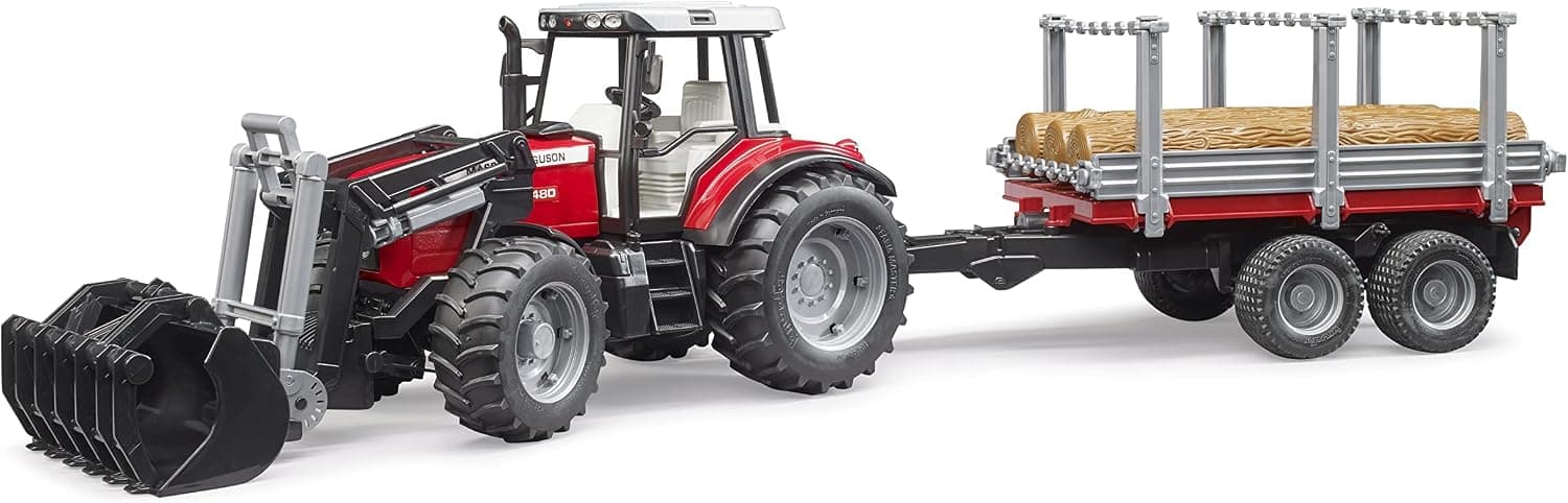 تراکتور Bruder Massey Ferguson 7480 با بیل و تریلر حمل کنده درخت مدل BR02046 تراکتور Bruder Massey Ferguson 7480 با بیل و تریلر حمل کنده درخت مدل BR02046