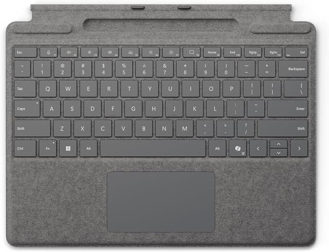 کیبورد Microsoft Surface Pro با محفظه نگهداری Slim Pen سازگار با Surface Pro (11th Edition)، Surface Pro 9 و Surface Pro 8 رنگ پلاتینی کیبورد Microsoft Surface Pro با محفظه نگهداری Slim Pen سازگار با Surface Pro (11th Edition)، Surface Pro 9 و Surface Pro 8 رنگ پلاتینی