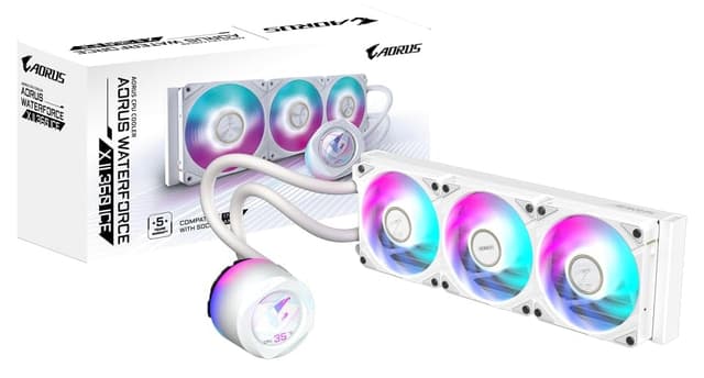 خنککننده مایع پردازنده GIGABYTE AORUS WATERFORCE X II 360 ICE با فن قفل مغناطیسی و نمایشگر LCD تمامرنگی 60 x 60mm خنککننده مایع پردازنده GIGABYTE AORUS WATERFORCE X II 360 ICE با فن قفل مغناطیسی و نمایشگر LCD تمامرنگی 60 x 60mm