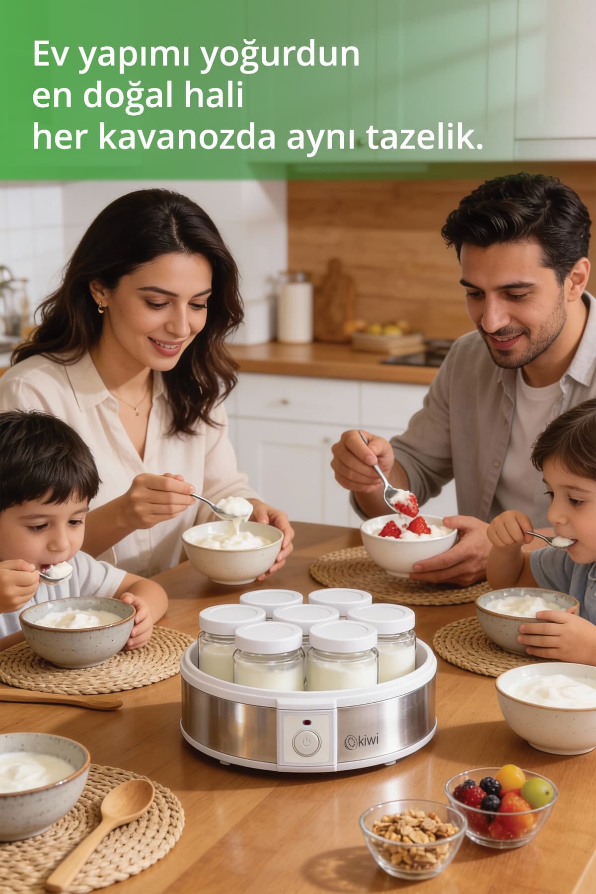 دستگاه ماستساز Kiwi مدل KYM-7211 با بدنه فولاد ضدزنگ و ظرف شیشهای دستگاه ماستساز Kiwi مدل KYM-7211 با بدنه فولاد ضدزنگ و ظرف شیشهای