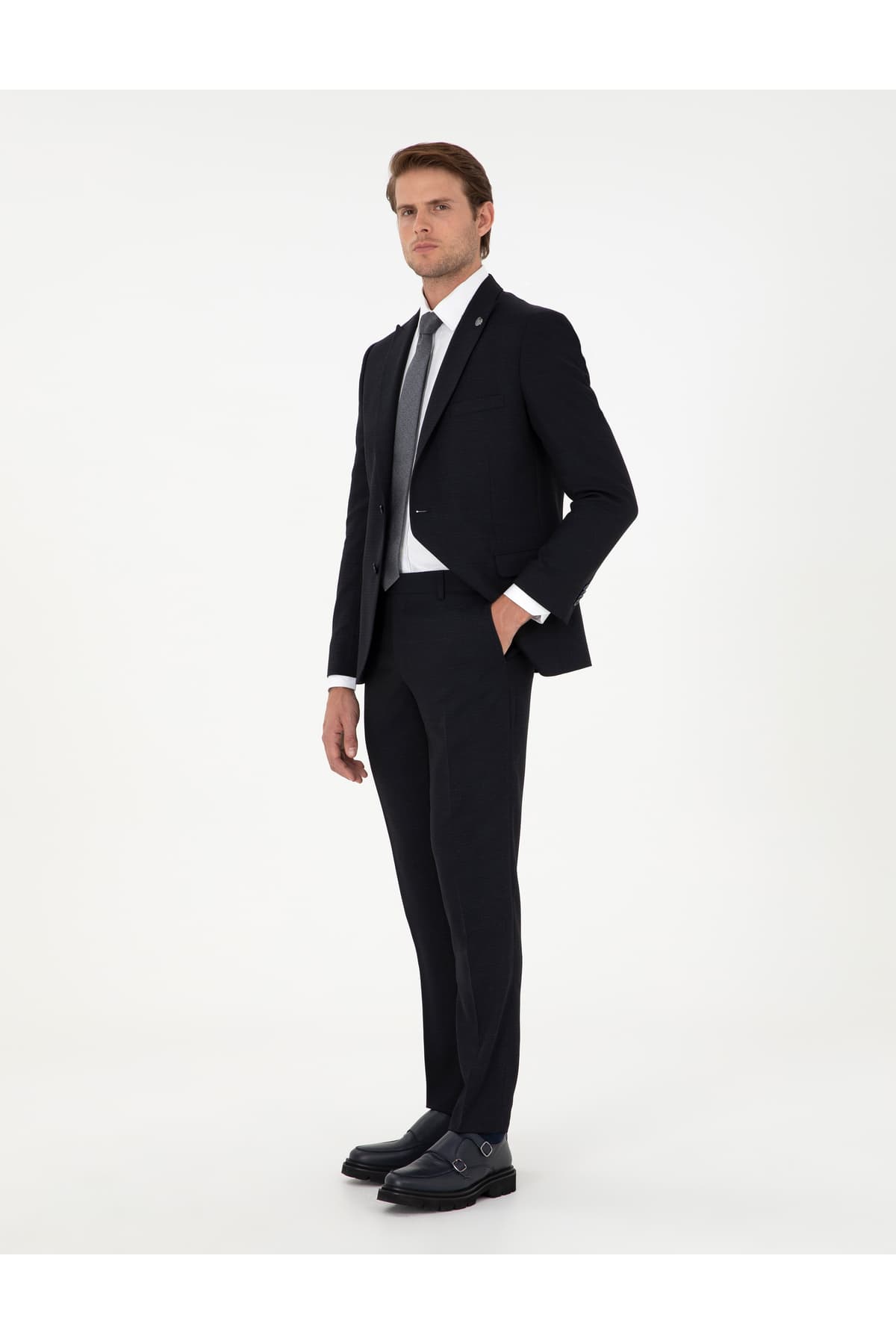 کت و شلوار مردانه Pierre Cardin پشمی سرمهای اکسترا اسلیم فیت مدل 50291976-VR033 کت و شلوار مردانه Pierre Cardin پشمی سرمهای اکسترا اسلیم فیت مدل 50291976-VR033