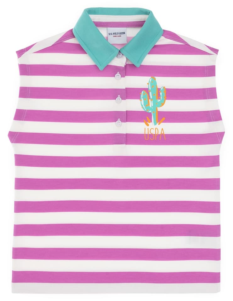 تیشرت دخترانه U.S. Polo Assn. یقه پولو آستینحلقهای راهراه فوشیا مدل 50306236-VR023 تیشرت دخترانه U.S. Polo Assn. یقه پولو آستینحلقهای راهراه فوشیا مدل 50306236-VR023