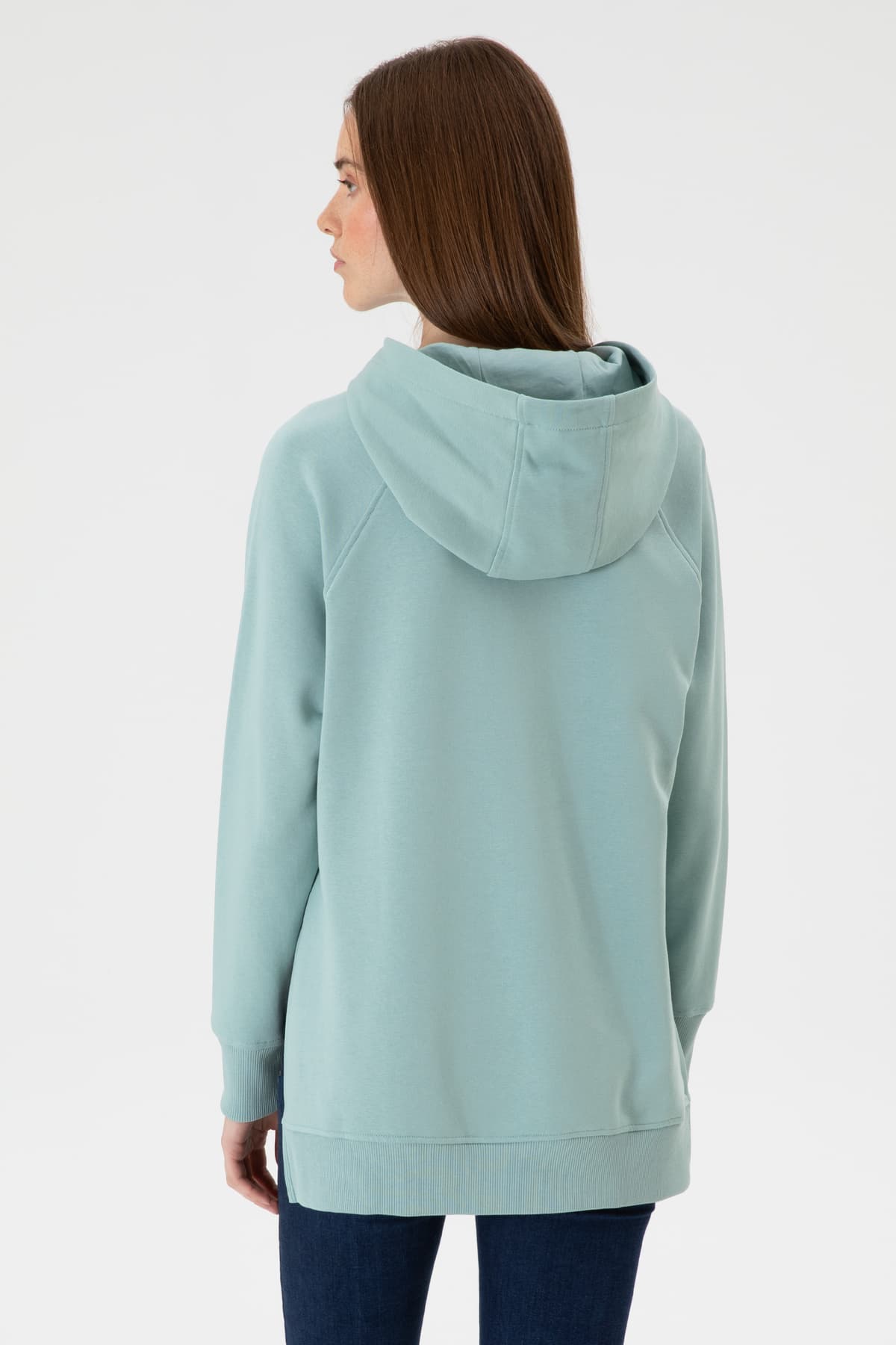 سوئیشرت هودیدار زنانه U.S. Polo Assn. نعنایی با چاک مدل 50313611-VR090 سوئیشرت هودیدار زنانه U.S. Polo Assn. نعنایی با چاک مدل 50313611-VR090