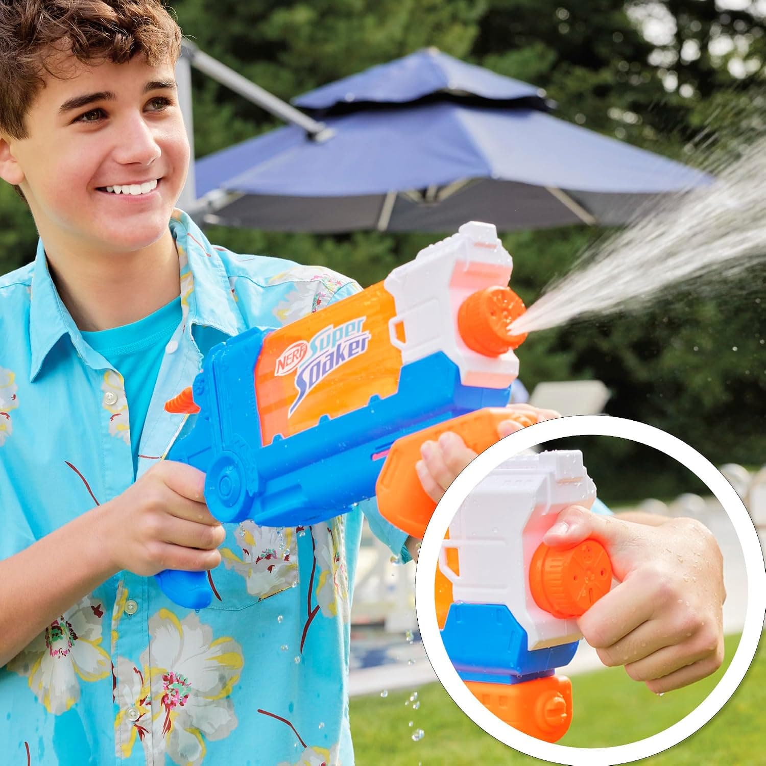تفنگ آبپاش Nerf با پرکردن چرخشی، ۴ حالت پاشش و مخزن 30 Sıvı Ons تفنگ آبپاش Nerf با پرکردن چرخشی، ۴ حالت پاشش و مخزن 30 Sıvı Ons