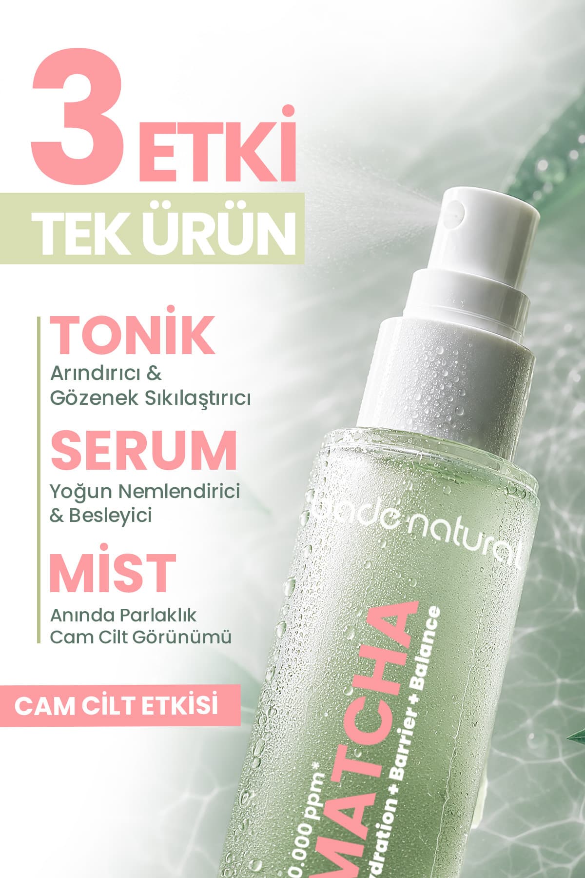 اسپری صورت Bade Natural Matcha آنتیاکسیدان Glass Skin آبرسان و طراوتبخش 100 ml اسپری صورت Bade Natural Matcha آنتیاکسیدان Glass Skin آبرسان و طراوتبخش 100 ml