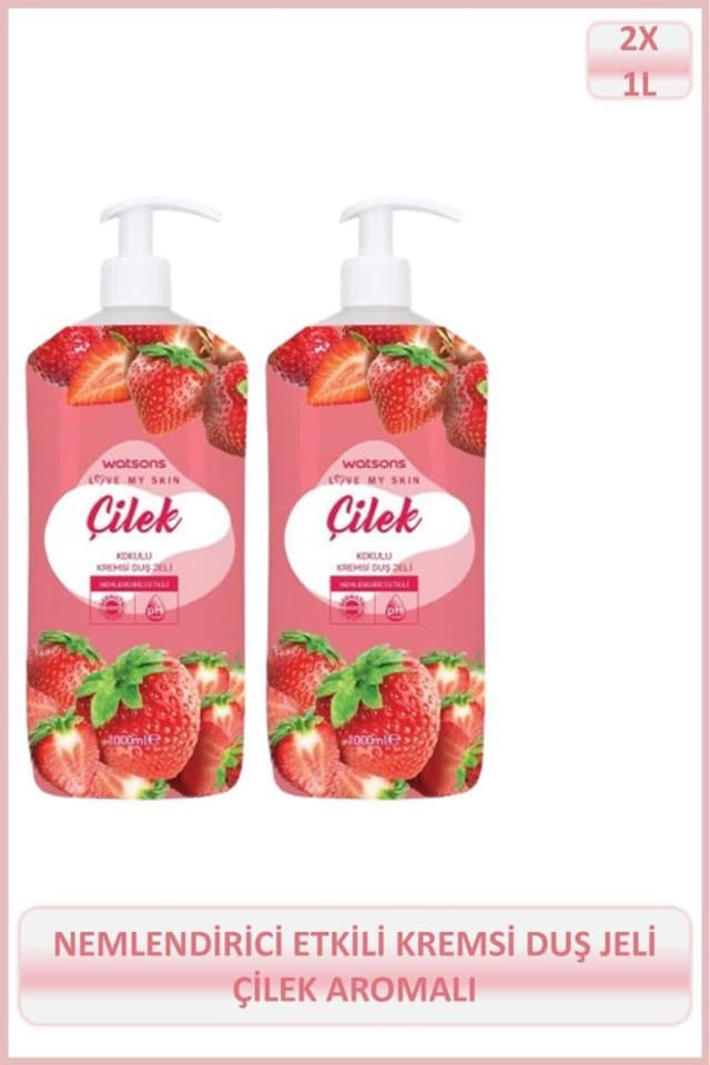 ژل دوش کرمی با رایحه توتفرنگی Watsons مدل 1000 Ml X2 Adet ژل دوش کرمی با رایحه توتفرنگی Watsons مدل 1000 Ml X2 Adet