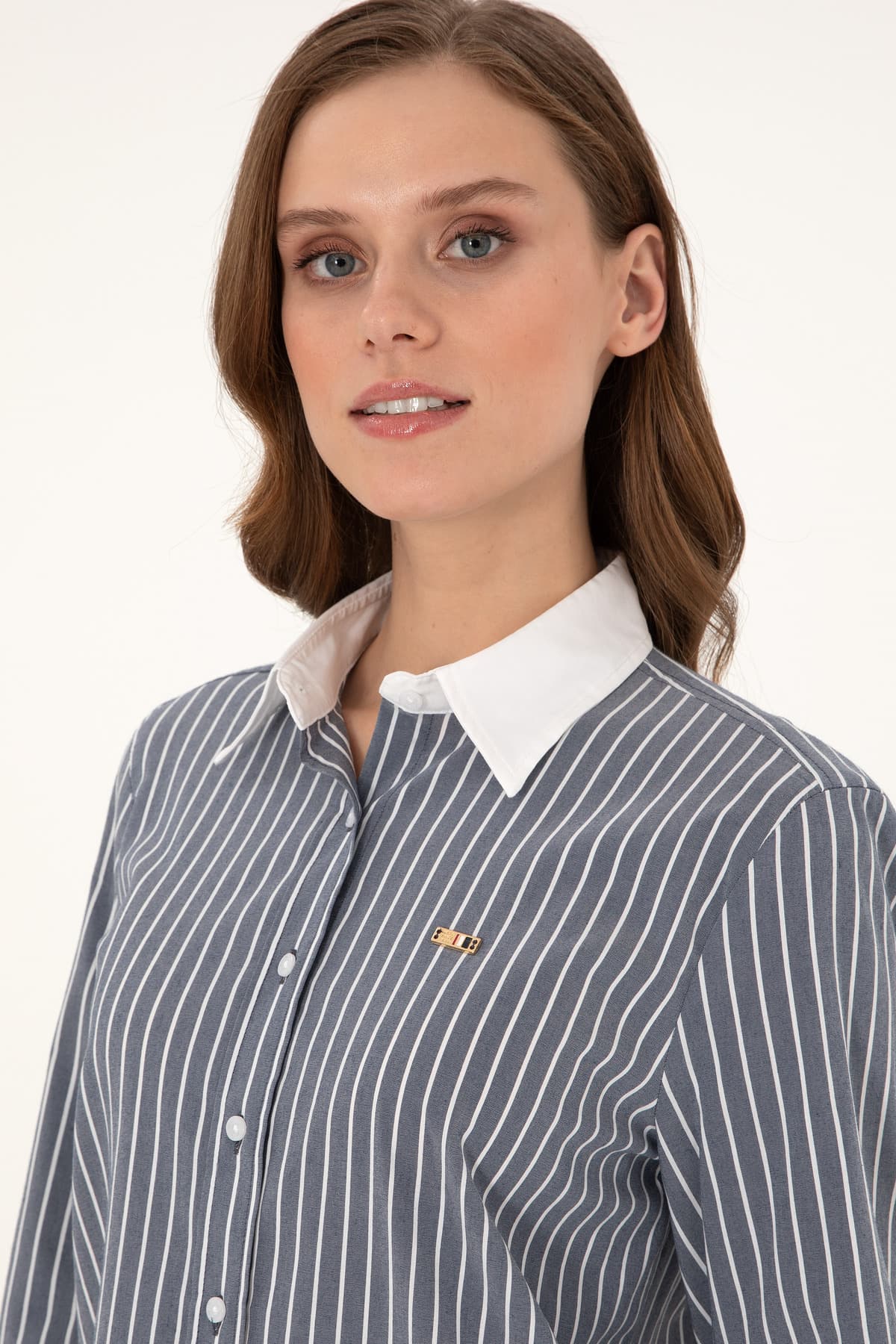 پیراهن تونیک زنانه U.S. Polo Assn. آستین بلند راهراه سرمهای مدل 50297107-VR033 پیراهن تونیک زنانه U.S. Polo Assn. آستین بلند راهراه سرمهای مدل 50297107-VR033