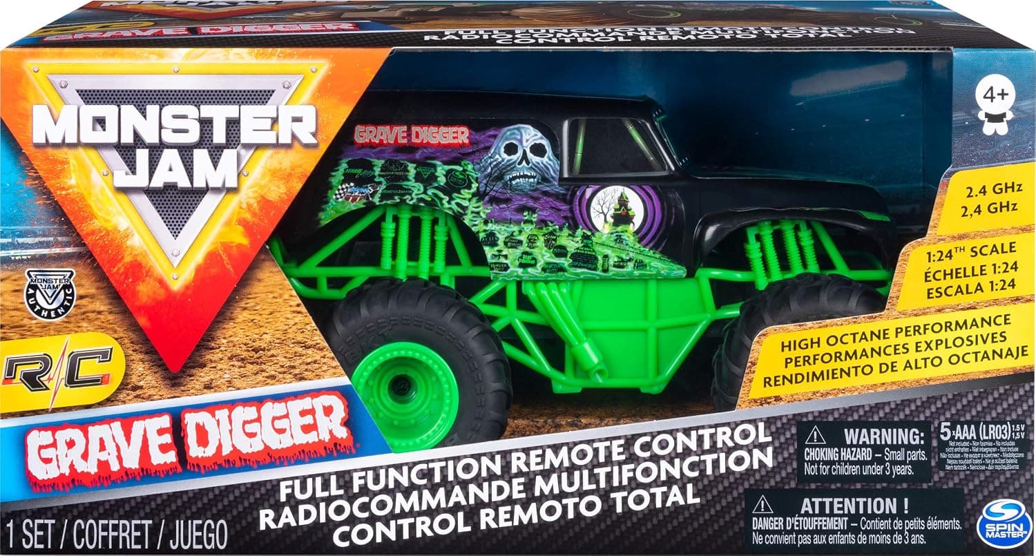 کامیون کنترلی Monster Jam Grave Digger با مقیاس 1:24 کامیون کنترلی Monster Jam Grave Digger با مقیاس 1:24
