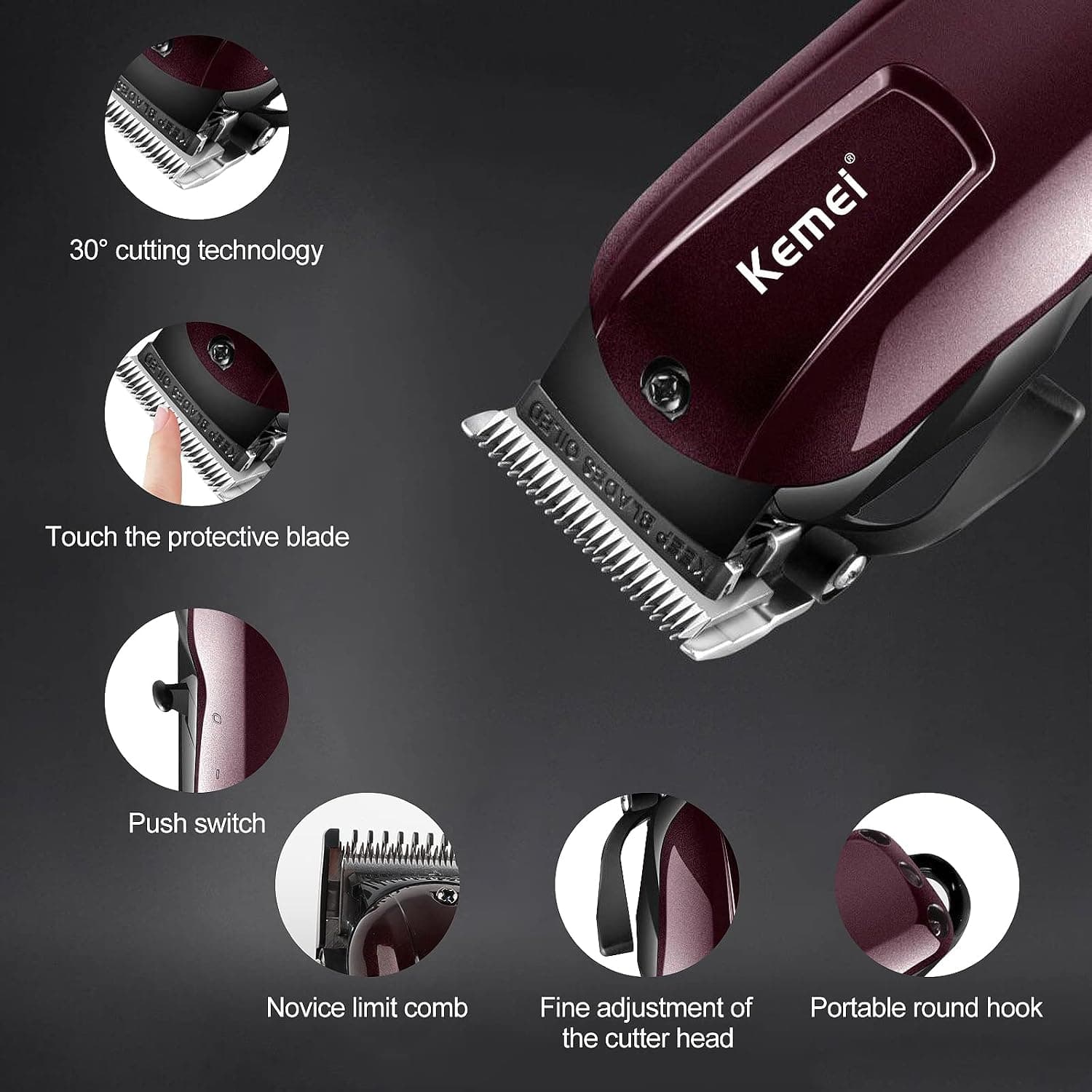 ست ماشین اصلاح موی مردانه KEMEI شارژی بیسیم مناسب آرایشگری و استفاده خانوادگی مدل km-2600 ست ماشین اصلاح موی مردانه KEMEI شارژی بیسیم مناسب آرایشگری و استفاده خانوادگی مدل km-2600
