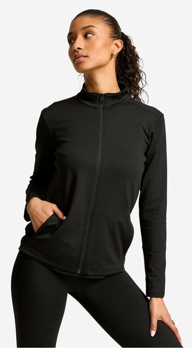 ژاکت ورزشی زنانه Decathlon فلیس سیاه ژاکت ورزشی زنانه Decathlon فلیس سیاه