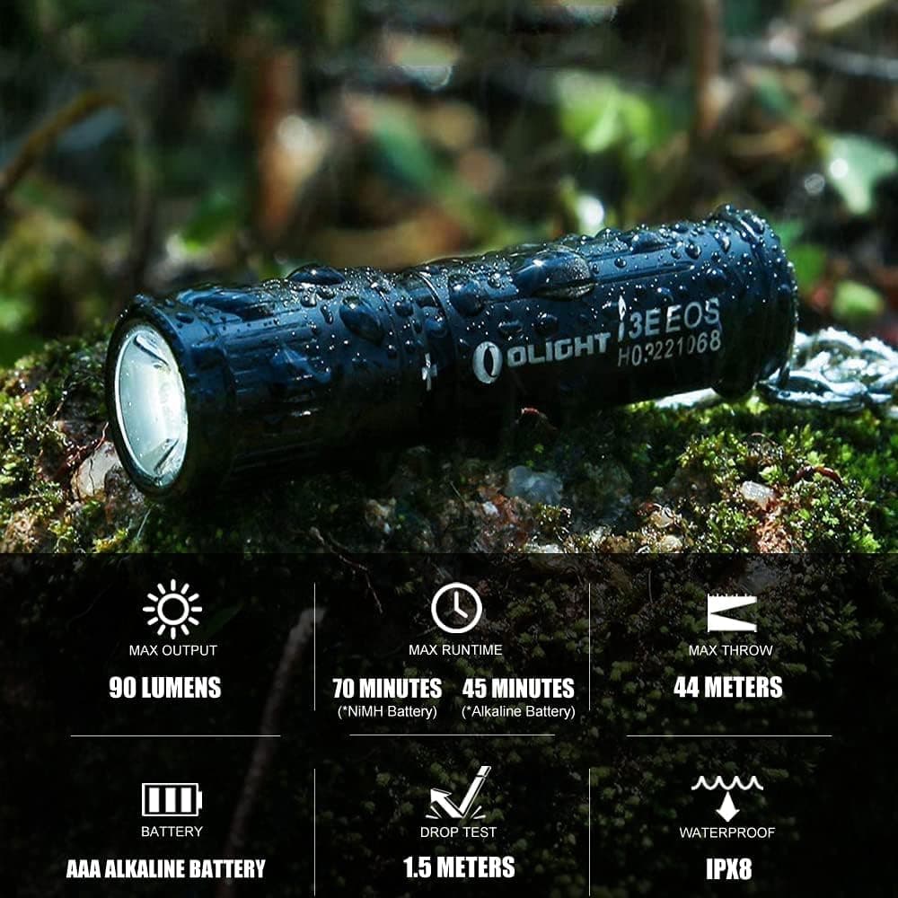 چراغقوه کوچک جاکلیدی OLIGHT مشکی 90 لومن بدنه آلیاژ آلومینیوم ضدآب IPX8 مدل I3E چراغقوه کوچک جاکلیدی OLIGHT مشکی 90 لومن بدنه آلیاژ آلومینیوم ضدآب IPX8 مدل I3E
