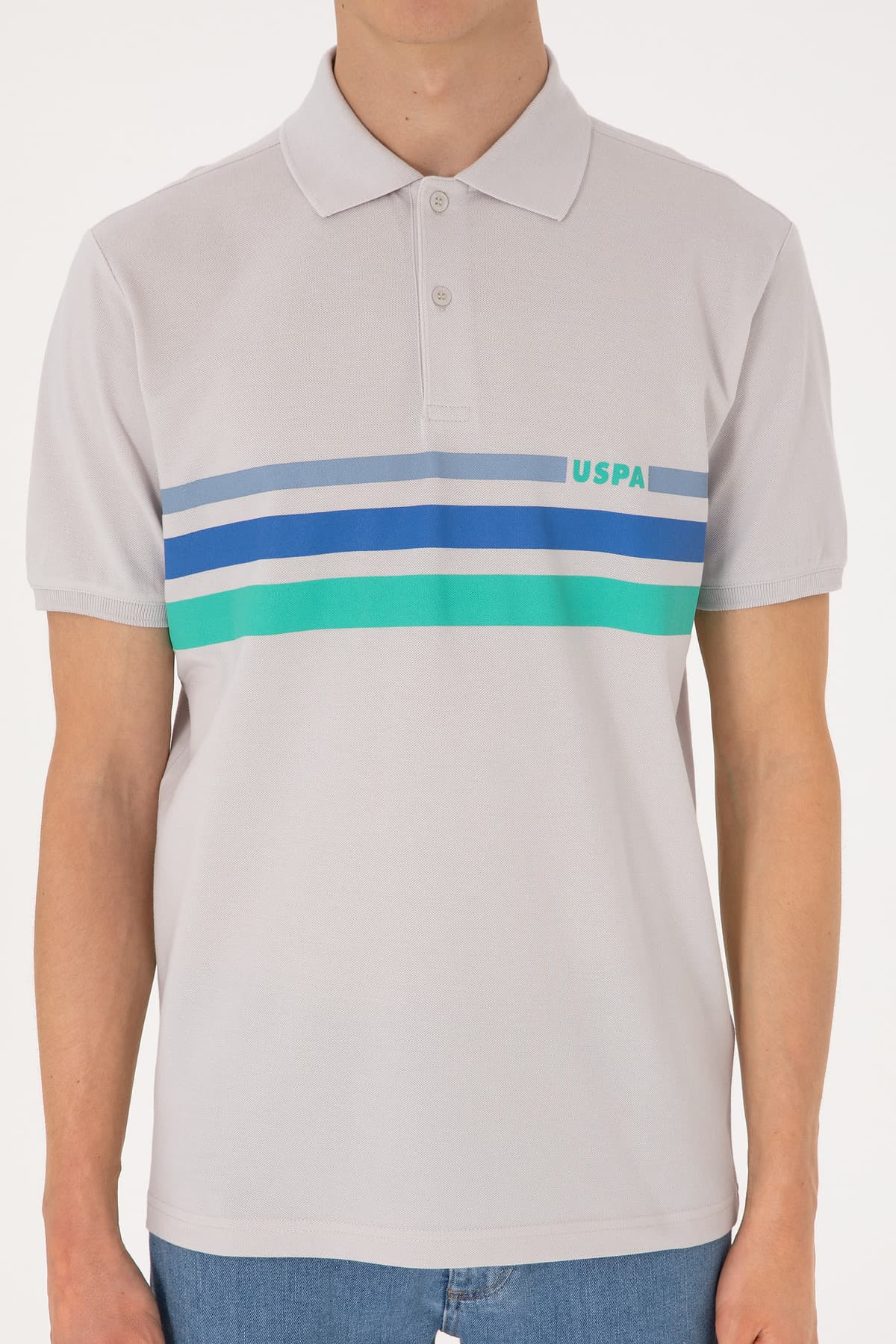 تیشرت مردانه U.S. Polo Assn. فیت معمولی یقه پولو خاکستری روشن مدل 50306811-VR001 تیشرت مردانه U.S. Polo Assn. فیت معمولی یقه پولو خاکستری روشن مدل 50306811-VR001