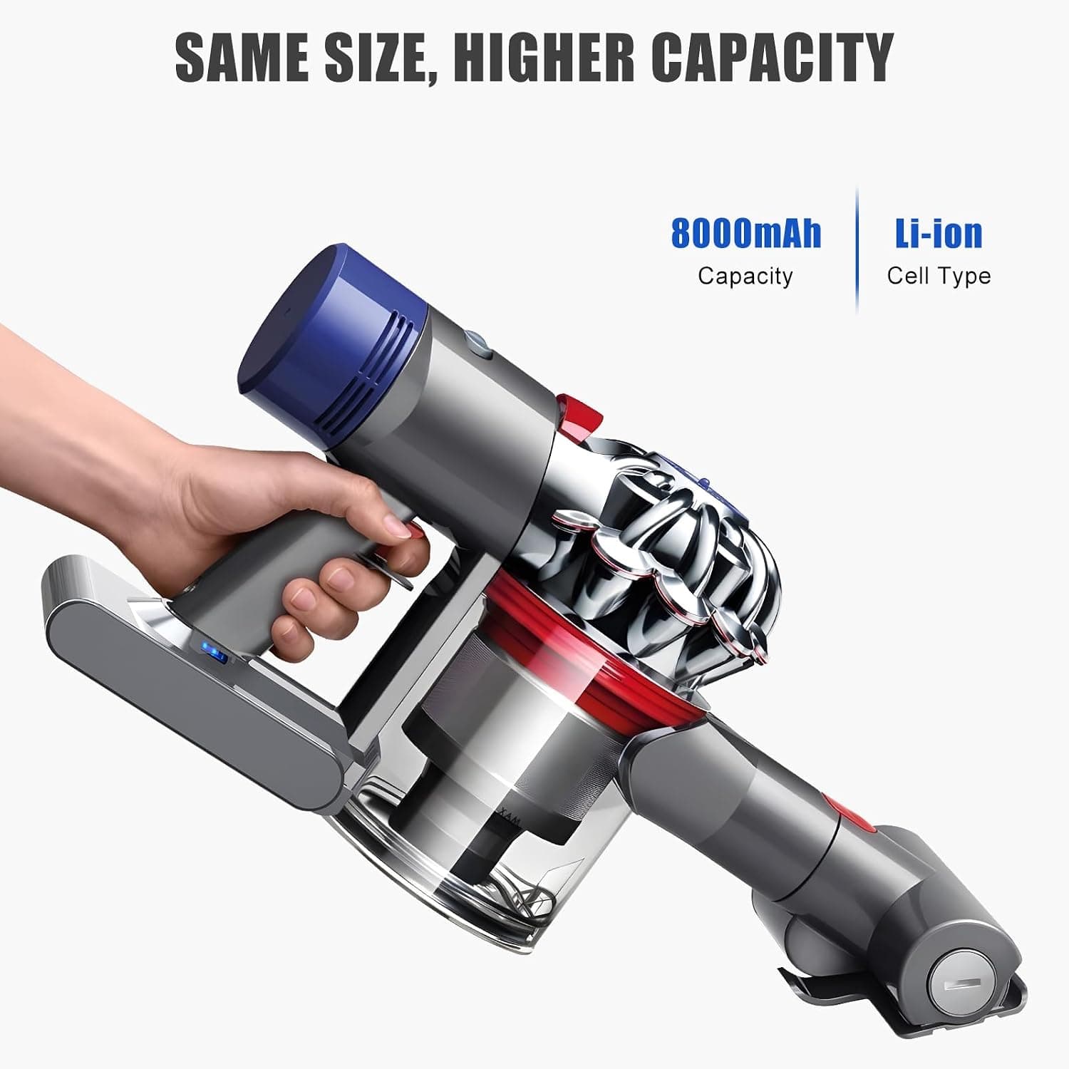 باتری جایگزین Vunzo با ظرفیت 8000 mAh مناسب جاروبرقی Dyson V8 باتری جایگزین Vunzo با ظرفیت 8000 mAh مناسب جاروبرقی Dyson V8