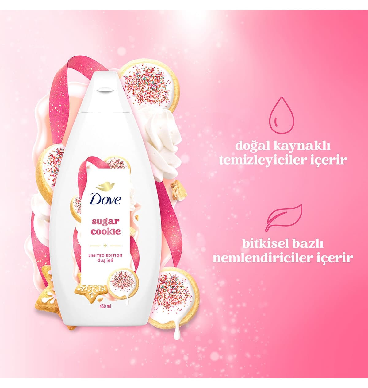 ژل دوش زنانه Dove Sugar Cookie 450 ml X3 ژل دوش زنانه Dove Sugar Cookie 450 ml X3