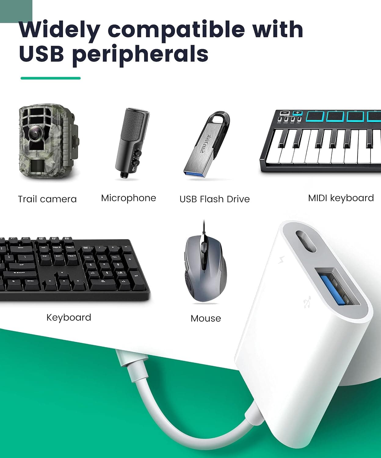 مبدل USB برای iPad/iPhone Bqbersyn، Lightning به USB3 مادگی OTG مبدل USB برای iPad/iPhone Bqbersyn، Lightning به USB3 مادگی OTG