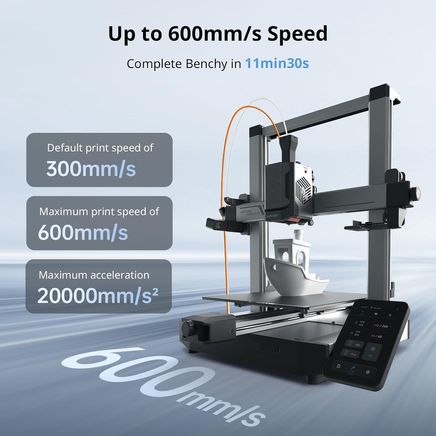 پرینتر سهبعدی چندرنگ ANYCUBIC با سرعت 600mm/s، خشککن فعال فیلامنت و تراز خودکار مدل Kobra 3 V2 Combo پرینتر سهبعدی چندرنگ ANYCUBIC با سرعت 600mm/s، خشککن فعال فیلامنت و تراز خودکار مدل Kobra 3 V2 Combo