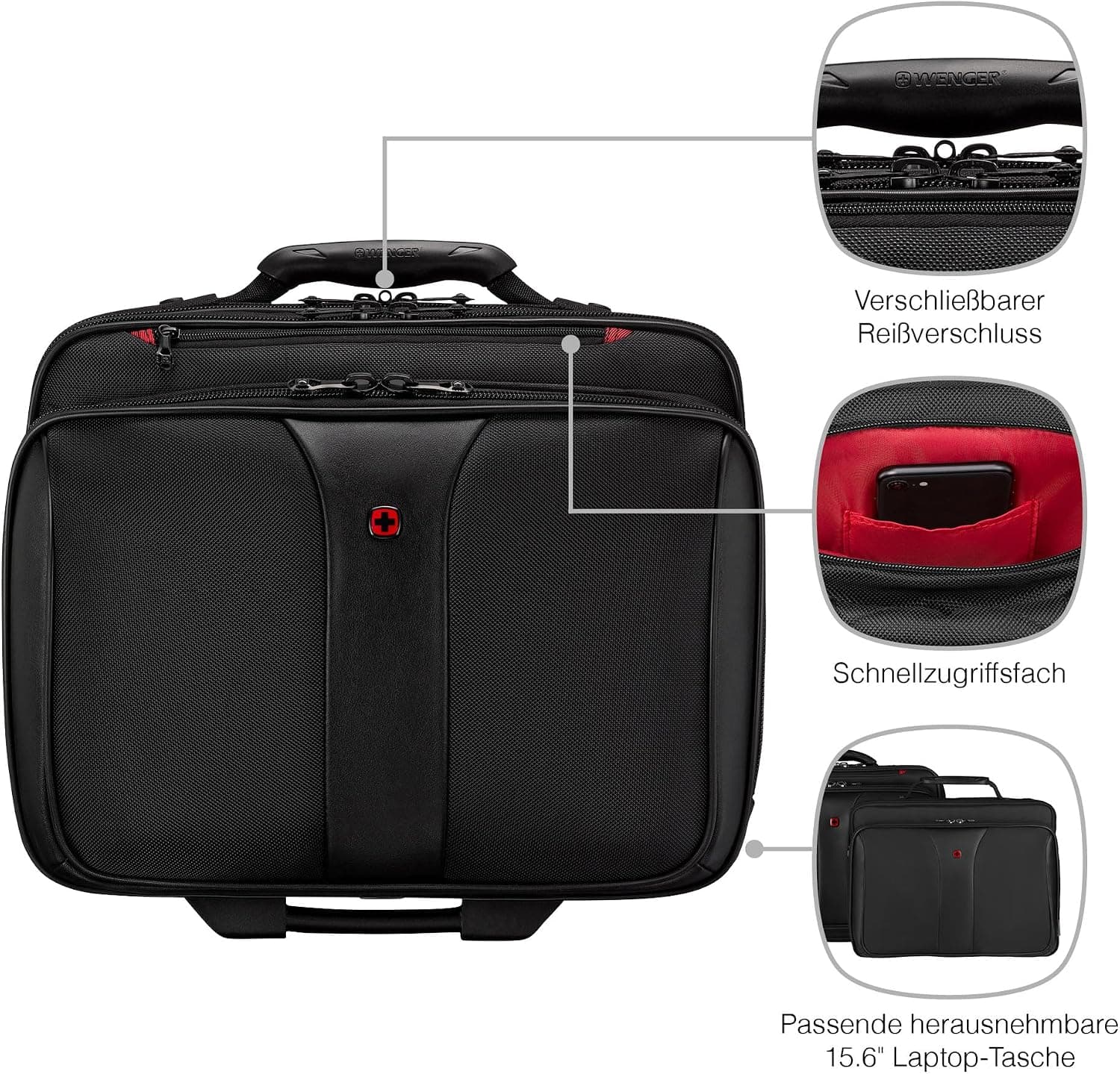 کیف لپ تاپ یونیسکس Wenger چرخدار ۱۷ اینچی مدل Patriot 2-in-1 مشکی کیف لپ تاپ یونیسکس Wenger چرخدار ۱۷ اینچی مدل Patriot 2-in-1 مشکی